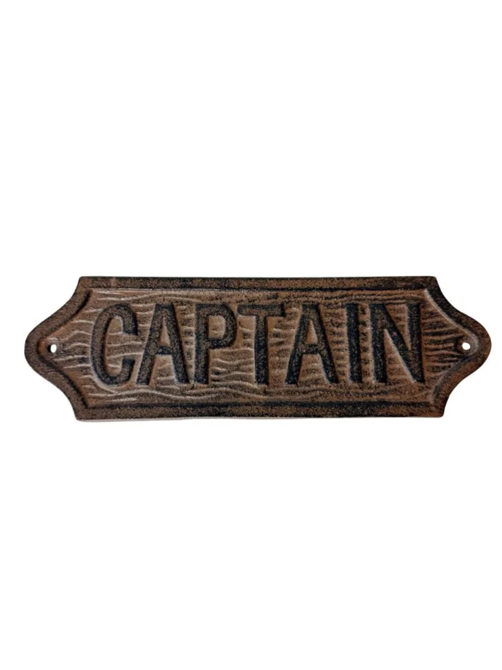 Vintage Cast Iron Captain Sign Nautical Wall Plaque Rustic Decor
